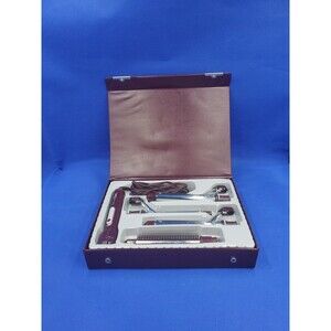 Vtg Norelco Chic Deluxe 4 Attachment Curling Iron  Wands & Brush Combo EUC